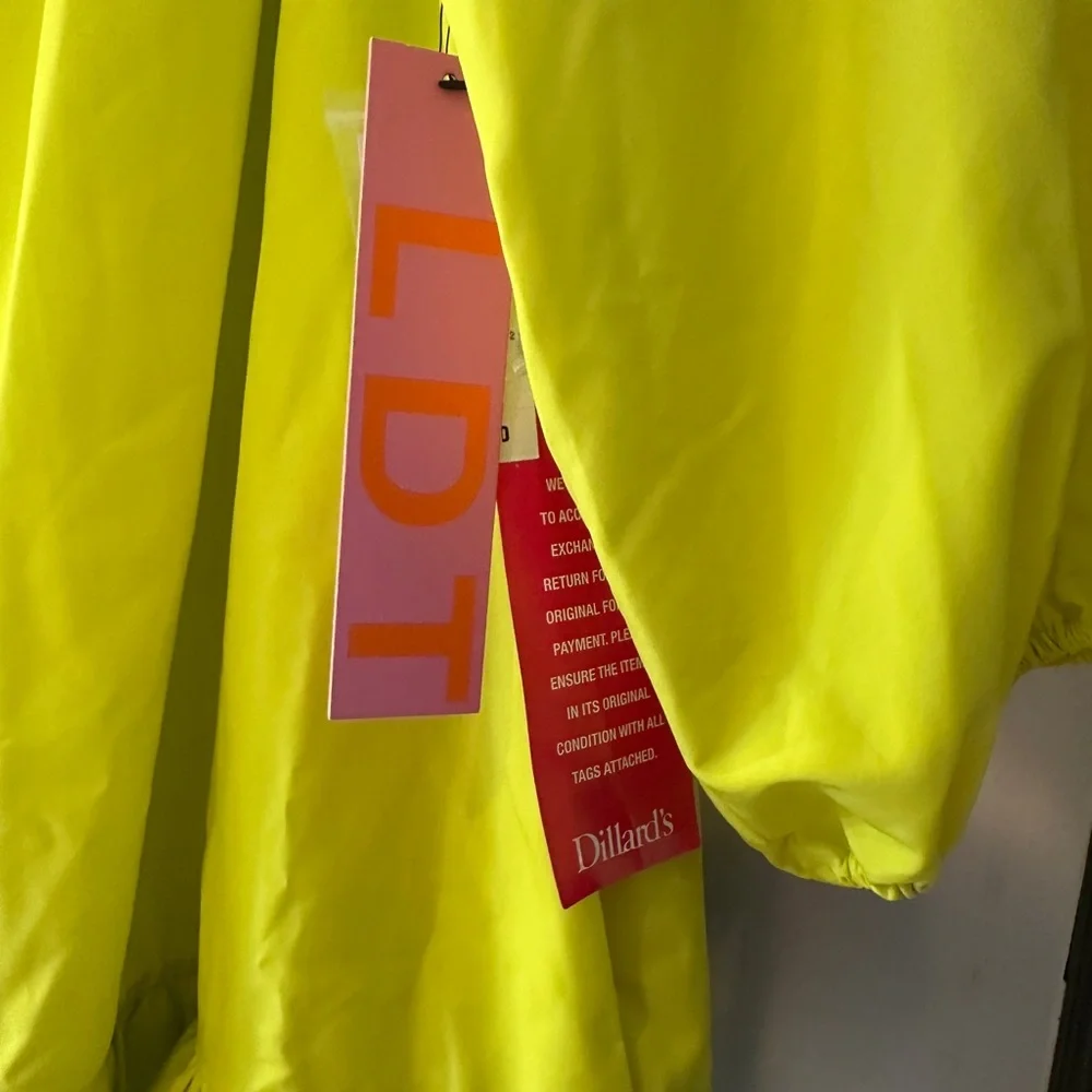 LDT Neon Rachel Ruffled Poof Dress NWT SIZE 10 - Picture 3 of 5